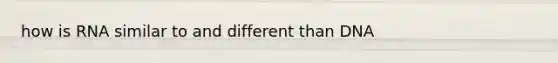 how is RNA similar to and different than DNA