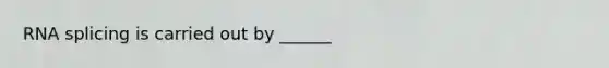 RNA splicing is carried out by ______