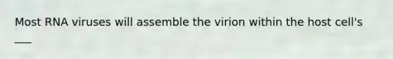 Most RNA viruses will assemble the virion within the host cell's ___