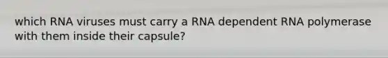 which RNA viruses must carry a RNA dependent RNA polymerase with them inside their capsule?