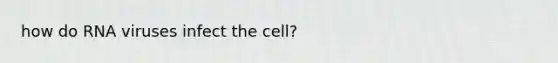 how do RNA viruses infect the cell?