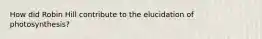 How did Robin Hill contribute to the elucidation of photosynthesis?