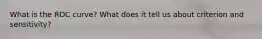 What is the ROC curve? What does it tell us about criterion and sensitivity?