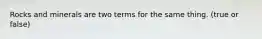 Rocks and minerals are two terms for the same thing. (true or false)