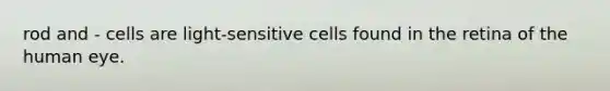 rod and - cells are light-sensitive cells found in the retina of the human eye.