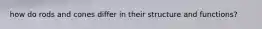 how do rods and cones differ in their structure and functions?