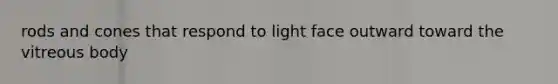 rods and cones that respond to light face outward toward the vitreous body