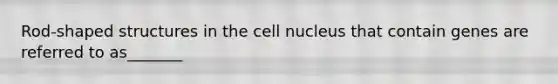 Rod-shaped structures in the cell nucleus that contain genes are referred to as_______