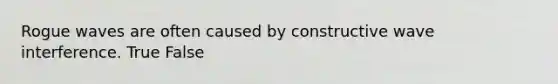 Rogue waves are often caused by constructive wave interference. True False