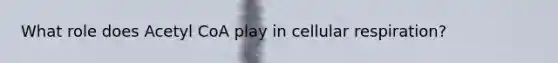 What role does Acetyl CoA play in cellular respiration?