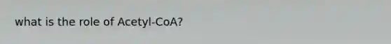 what is the role of Acetyl-CoA?