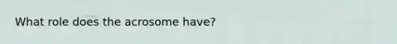 What role does the acrosome have?