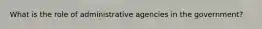 What is the role of administrative agencies in the government?