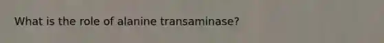 What is the role of alanine transaminase?