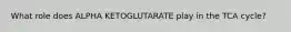 What role does ALPHA KETOGLUTARATE play in the TCA cycle?