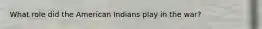 What role did the American Indians play in the war?