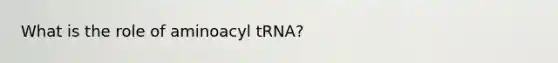 What is the role of aminoacyl tRNA?