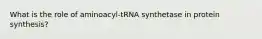 What is the role of aminoacyl-tRNA synthetase in protein synthesis?