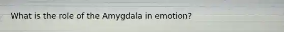What is the role of the Amygdala in emotion?