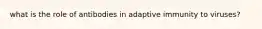 what is the role of antibodies in adaptive immunity to viruses?