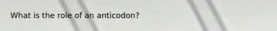 What is the role of an anticodon?