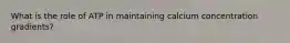 What is the role of ATP in maintaining calcium concentration gradients?