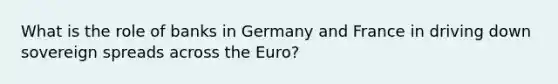 What is the role of banks in Germany and France in driving down sovereign spreads across the Euro?