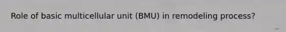 Role of basic multicellular unit (BMU) in remodeling process?