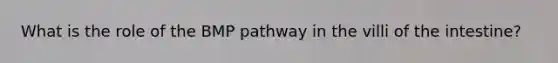 What is the role of the BMP pathway in the villi of the intestine?