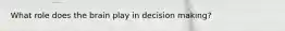 What role does the brain play in decision making?
