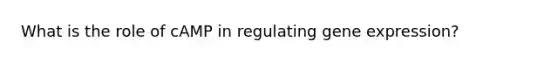 What is the role of cAMP in regulating gene expression?