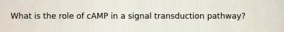 What is the role of cAMP in a signal transduction pathway?