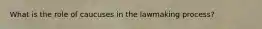 What is the role of caucuses in the lawmaking process?