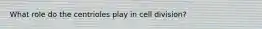 What role do the centrioles play in cell division?
