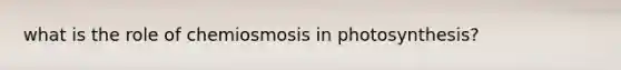 what is the role of chemiosmosis in photosynthesis?