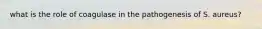 what is the role of coagulase in the pathogenesis of S. aureus?