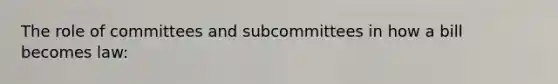 The role of committees and subcommittees in how a bill becomes law: