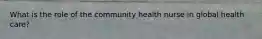 What is the role of the community health nurse in global health care?
