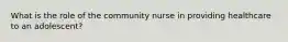 What is the role of the community nurse in providing healthcare to an adolescent?