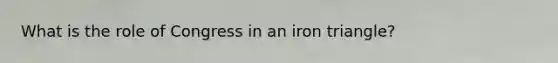 What is the role of Congress in an iron triangle?