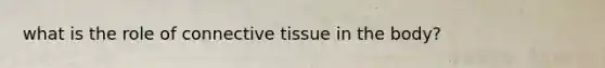 what is the role of connective tissue in the body?