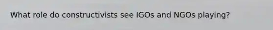 What role do constructivists see IGOs and NGOs playing?