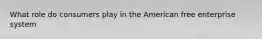 What role do consumers play in the American free enterprise system