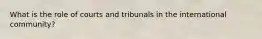 What is the role of courts and tribunals in the international community?