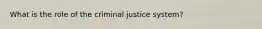 What is the role of the criminal justice system?