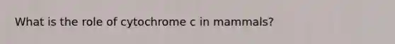 What is the role of cytochrome c in mammals?