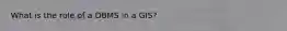 What is the role of a DBMS in a GIS?