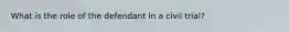 What is the role of the defendant in a civil trial?