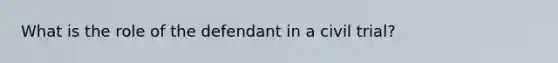 What is the role of the defendant in a civil trial?