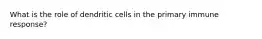 What is the role of dendritic cells in the primary immune response?